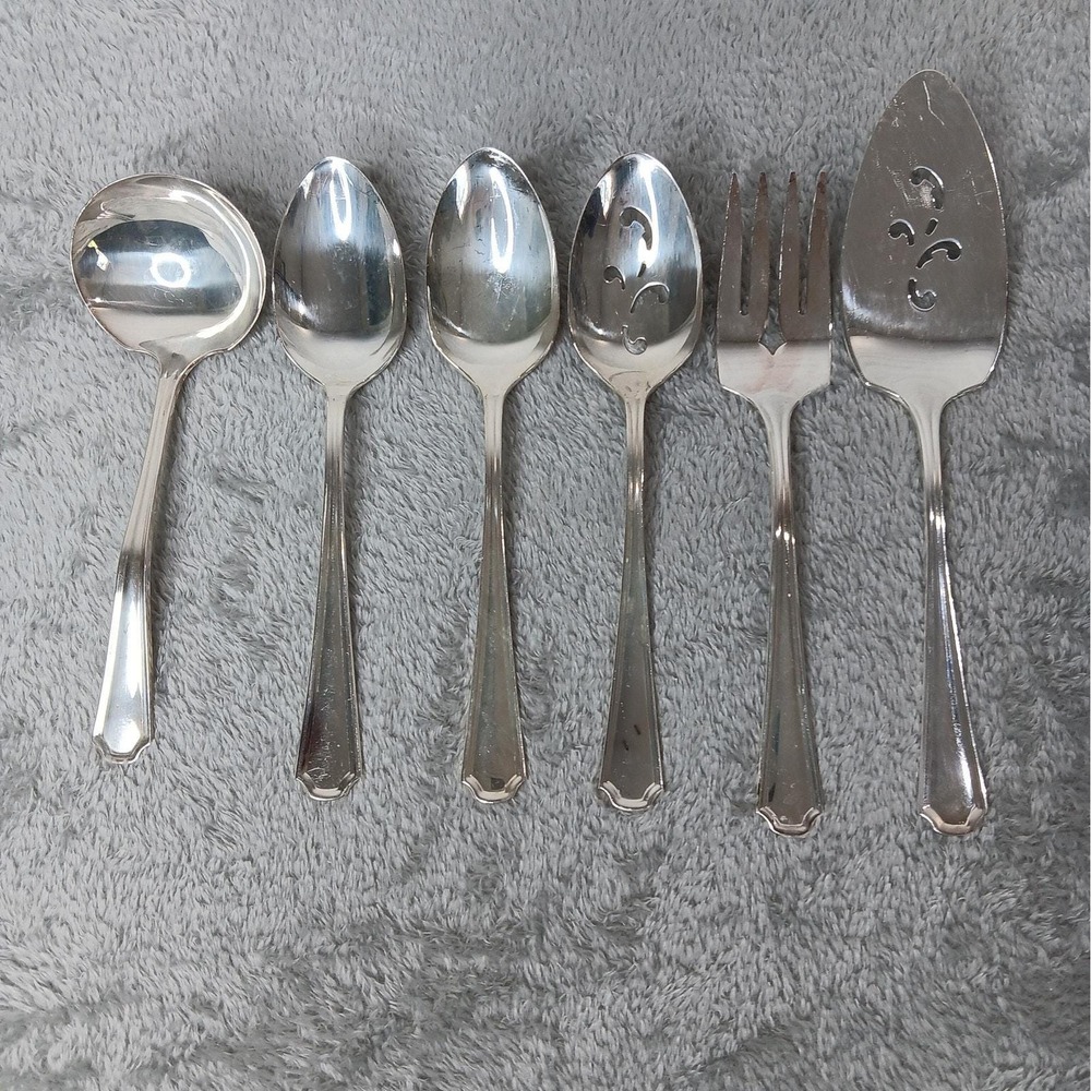 Oneida Silversmiths 6 Piece Hostess Serving Set Clairhill Fairhill Pattern